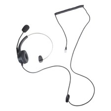 4-Pin RJ11 Monaural Corded Operator Call Center Telephone Headset Headphone BK