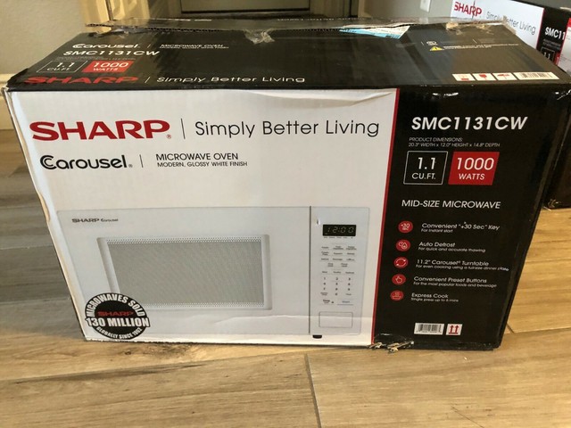 Sharp Carousel 1 1 Cu Ft Mid Size Microwave White