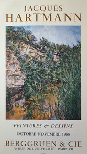 Jacques HARTMANN — Affiche originale d'exposition, Galerie Berggruen et Cie, Paris — vue 1 sur 7