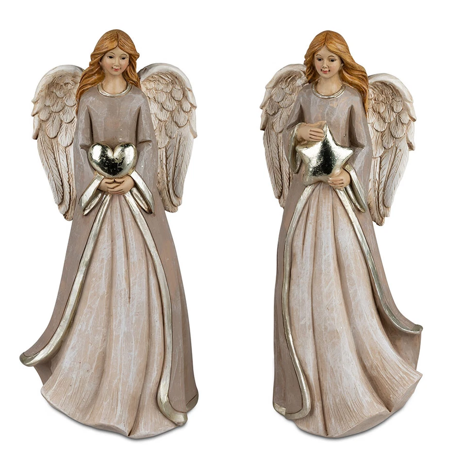 Engel 25 cm Klassik-creme handbemalt Dekofigur formano 775535 Weihnachtsdeko