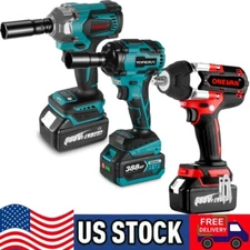 1800Nm Electric Cordless Impact Wrench Gun 1/2'' High Power Driver W/ Battery