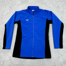 Speedo Jacket Womens Small Blue Black Colorblock Athleisure Sportswear Athletic