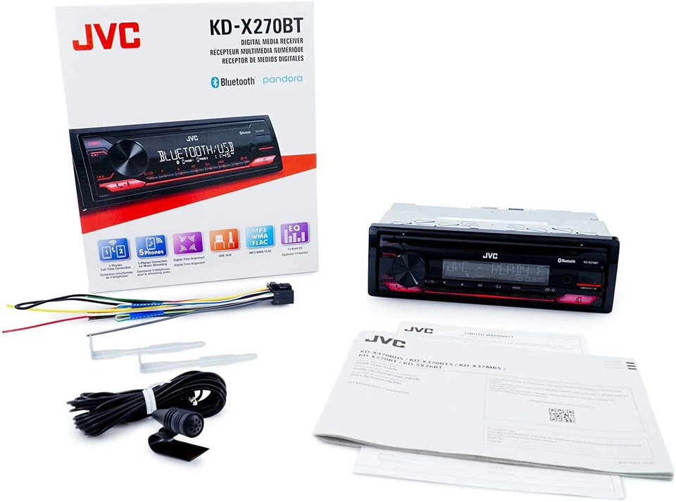 JVC KDX280BT Bluetooth Radio Digital Media Car Stereo 4) 6.5 300W 2Way speakers - Image 3 of 4