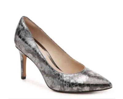 Clarks Narrative Dinah Keer Metallic/pewter Snakeskin 80mm Stiletto Heel  UK