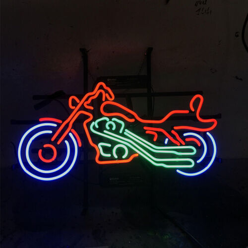 Motorcycle Neon Sign Light Beer Bar Pub Clue Studio Home Room Wall Decor 19&#034;x15&#034;
