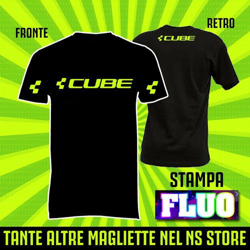 MAGLIA MAGLIETTA T-SHIRT CUBE BIKE BICI MTB UOMO DONNA IDEA REGALO-STAMPA  FLUO | eBay