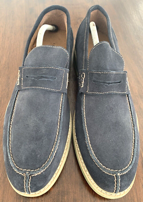 Florsheim by Duckie Brown 9D Blue Suede Shoes Florsheim by Duckie Brown Shoes Penny Loafers 19142-401 Blue  main image 4