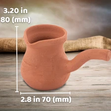 HANDMADE Clay Turkish Coffee Pot, Earthen Cezve with Handle, Jezve Ibrik Briki