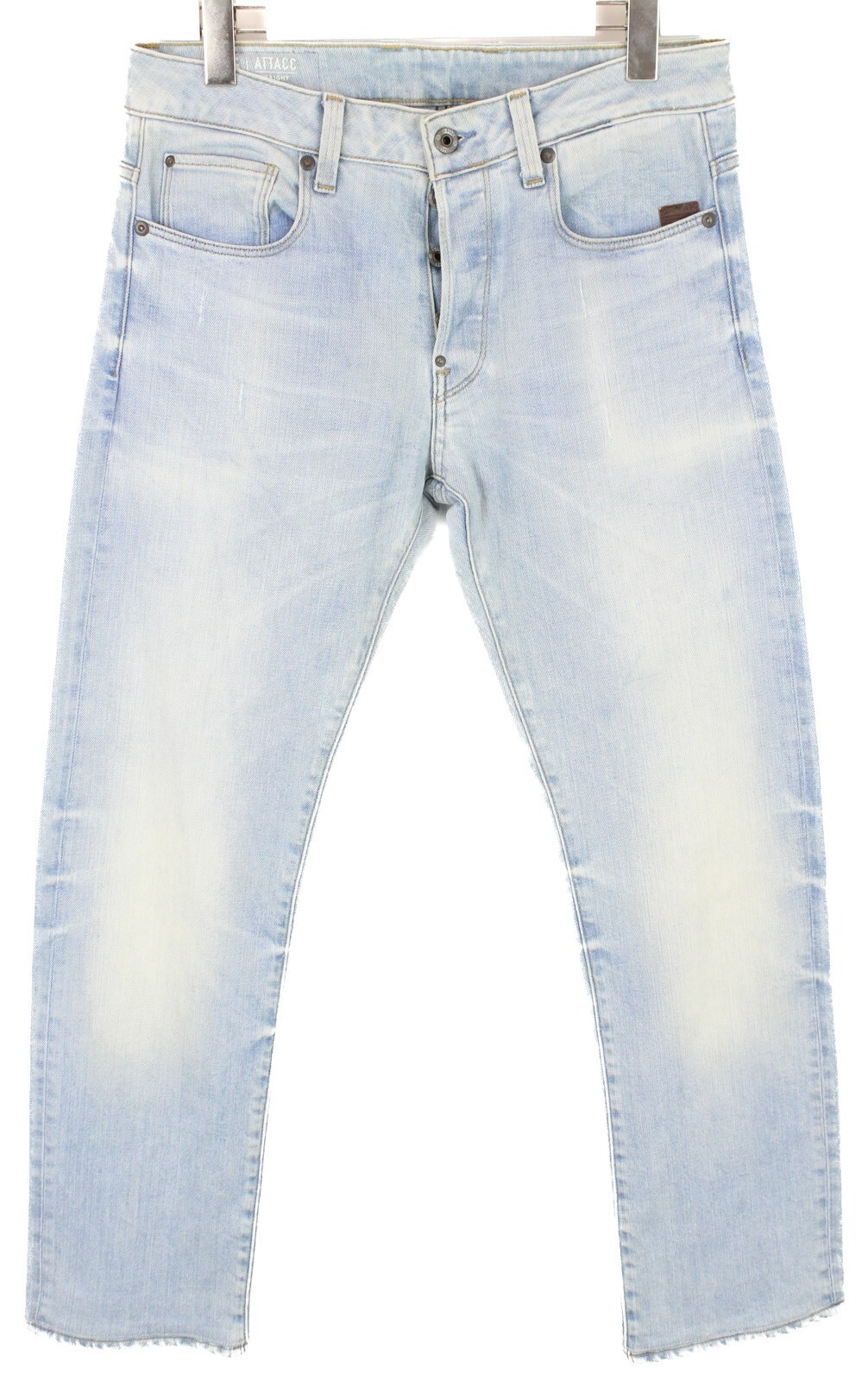 GSTAR Attacc Straight Jeans Men's W31 L30 Distressed Whiskers Faded