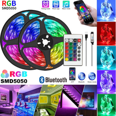 LED Strip Light 100ft 50ft USB 5050 RGB TV Back light Bluetooth APP for Bar Room