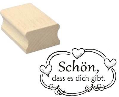 Stempel « SCHÖN, DASS ES DICH GIBT » Geschenk Mama Papa Jahrestag Liebe Herzen
