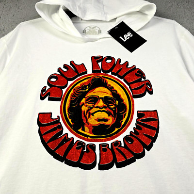 JAMES BROWN Soul Power Hooded Shirt XL White Lee Casual Funk Retro
