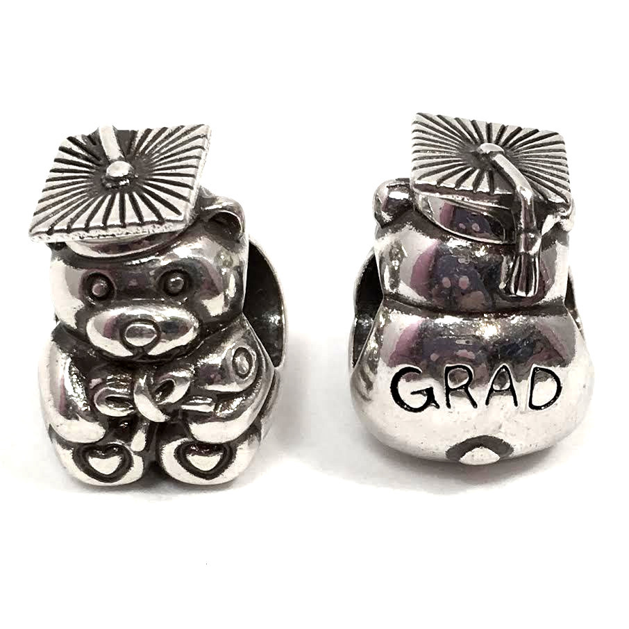 Brighton Grad Bear Silver Charm for Graduation JC1290 New