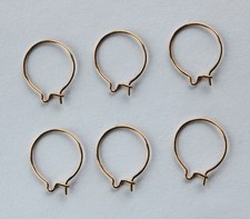 GOLD COLOR PLATED ROUND CIRCLE EARRING WIRES EAR WIRE 3 PAIRS   14mm