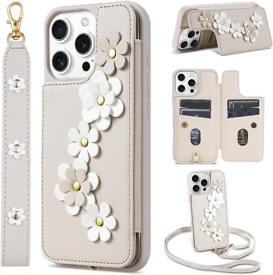 iPhone 16 Pro Max Case, Wallet with Card Holder, Cute Flower Design -6.9"(Beige) | eBay iPhone 16 Pro Max Case, Wallet with Card Holder, Cute Flower Design -6.9"(Beige) | eBay