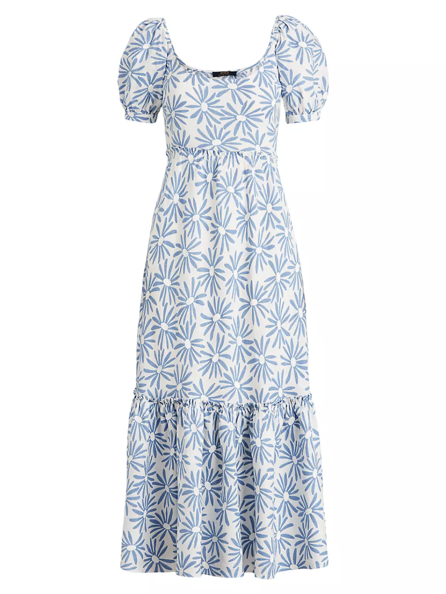 chinese dress ladies Ralph Lauren Sheer Floral Bias Cut Dress L  OMNIA