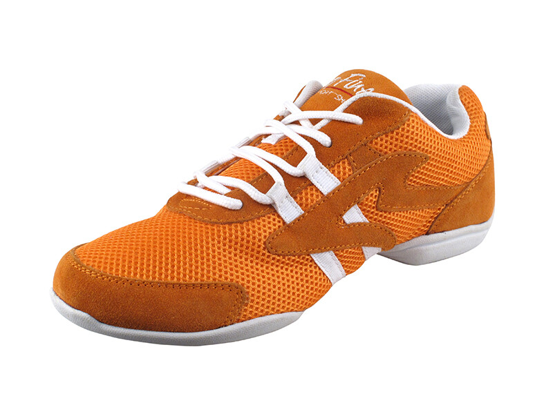 Men's Orange Latin Dance Sneakers SalsaZumba Women's Practice Salsa Hip Hop 012