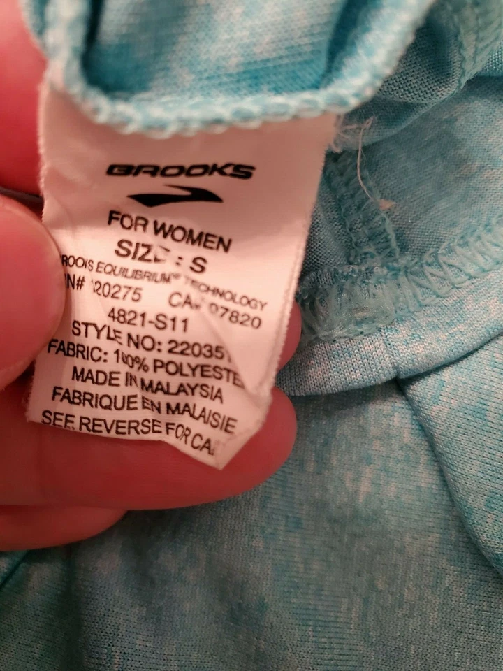 Camisa blusa Brooks para mujer talla S pequeña azul verde Foto 2 de 4