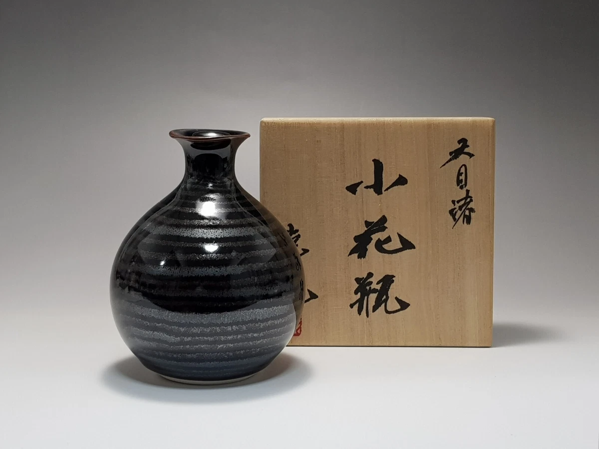 陶瓷黑色后1940 年日本花瓶| eBay