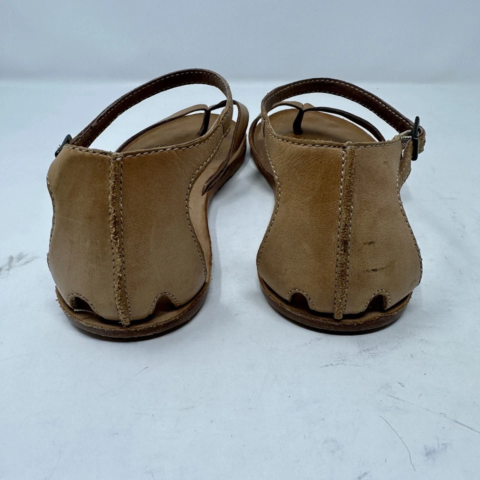 Corso Como Womens Shoes 9 Tan Brown Leather Thong Sandal Flat Casual Ankle Boho - Image 4 of 4