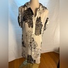 New York & Company Black and White Floral Swim Coverup