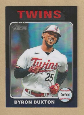 2024 Topps Heritage BYRON BUXTON #126 Black Chrome Refractor #'d 75/75 LAST!