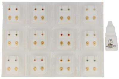 12 Paar Erstohrstecker inkl. Ohrlochkosmetikum Studex After Piercing Lotion 7ml