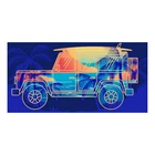 Sunset Jeep 30"x60" Beach Towel Sasquatch Thin 100% Cotton Velour Palm Tree Surf