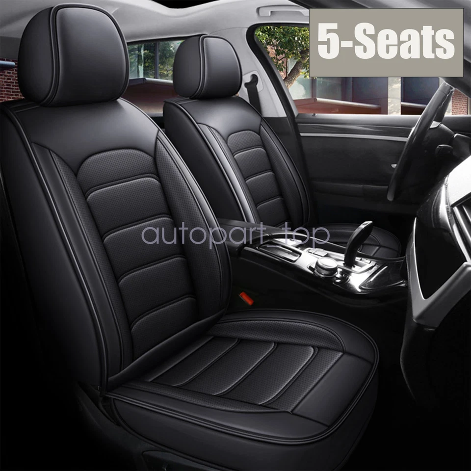Fits Toyota Deluxe Car Leather 5 Seat Cover Full Set Front + Rear Cushions Foto 3 de 4