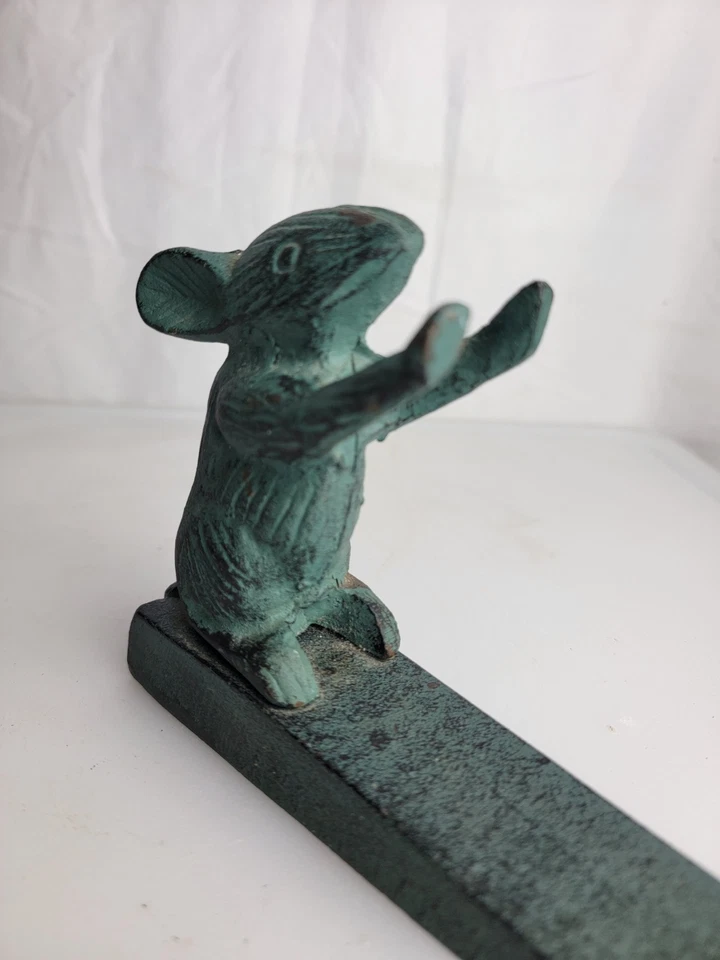 Чугунный дверной ограничитель мышь/крытатуй ограничитель на танкетке деревенский домашний декор - Изображение 3 из 4