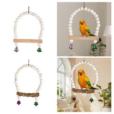 Wooden Pet Bird Stand Bird Perch Exercise Stand Parrot Hanging Toy for