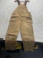 CARHARTT Duck Bib Overalls R41-BRN Mens Size 40x30