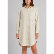 Quince European Linen Shirt Dress Sand S NWOT