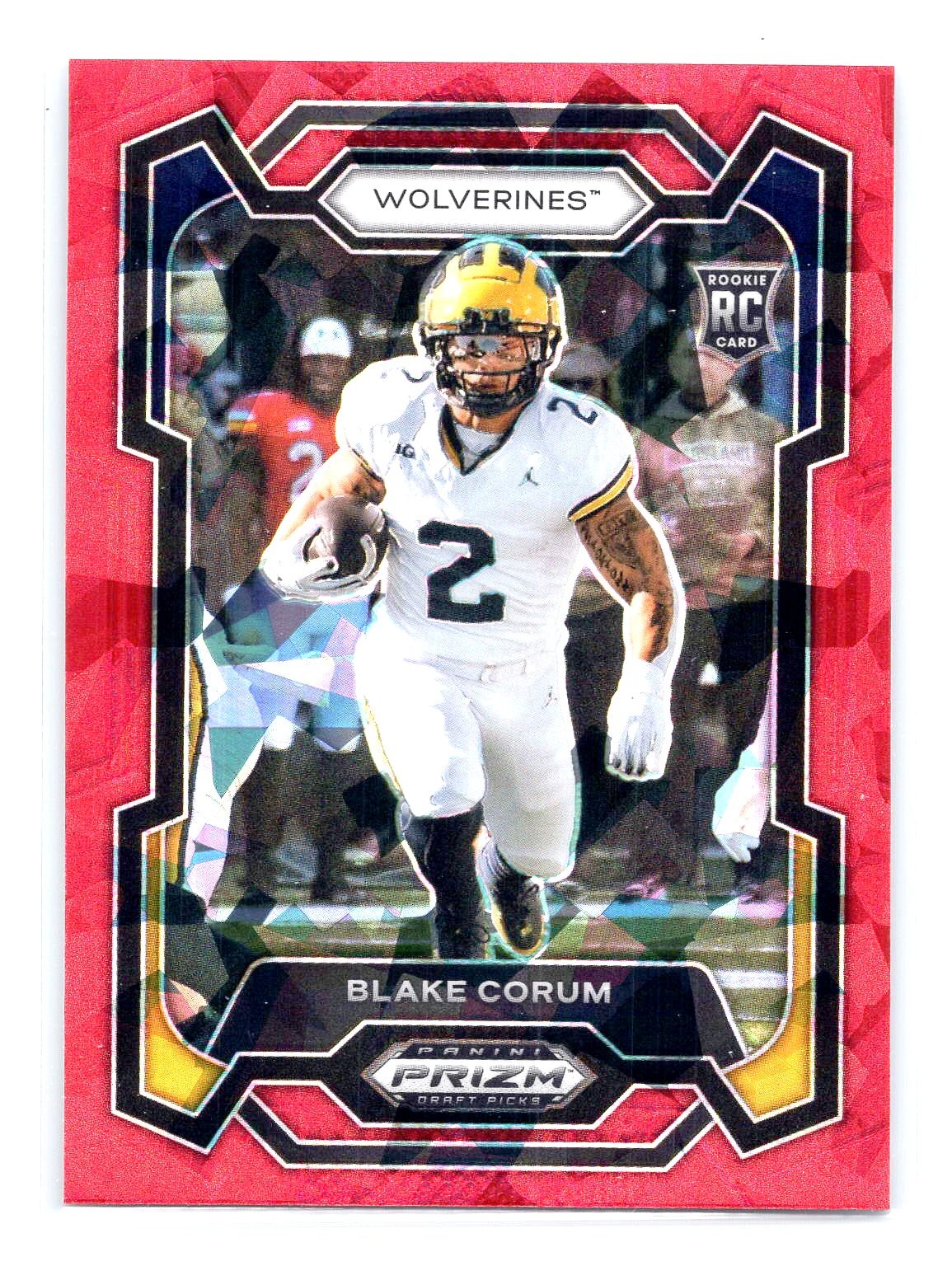 Blake Corum 2024 Panini Prizm Draft Picks #128 Red Ice RC Rookie