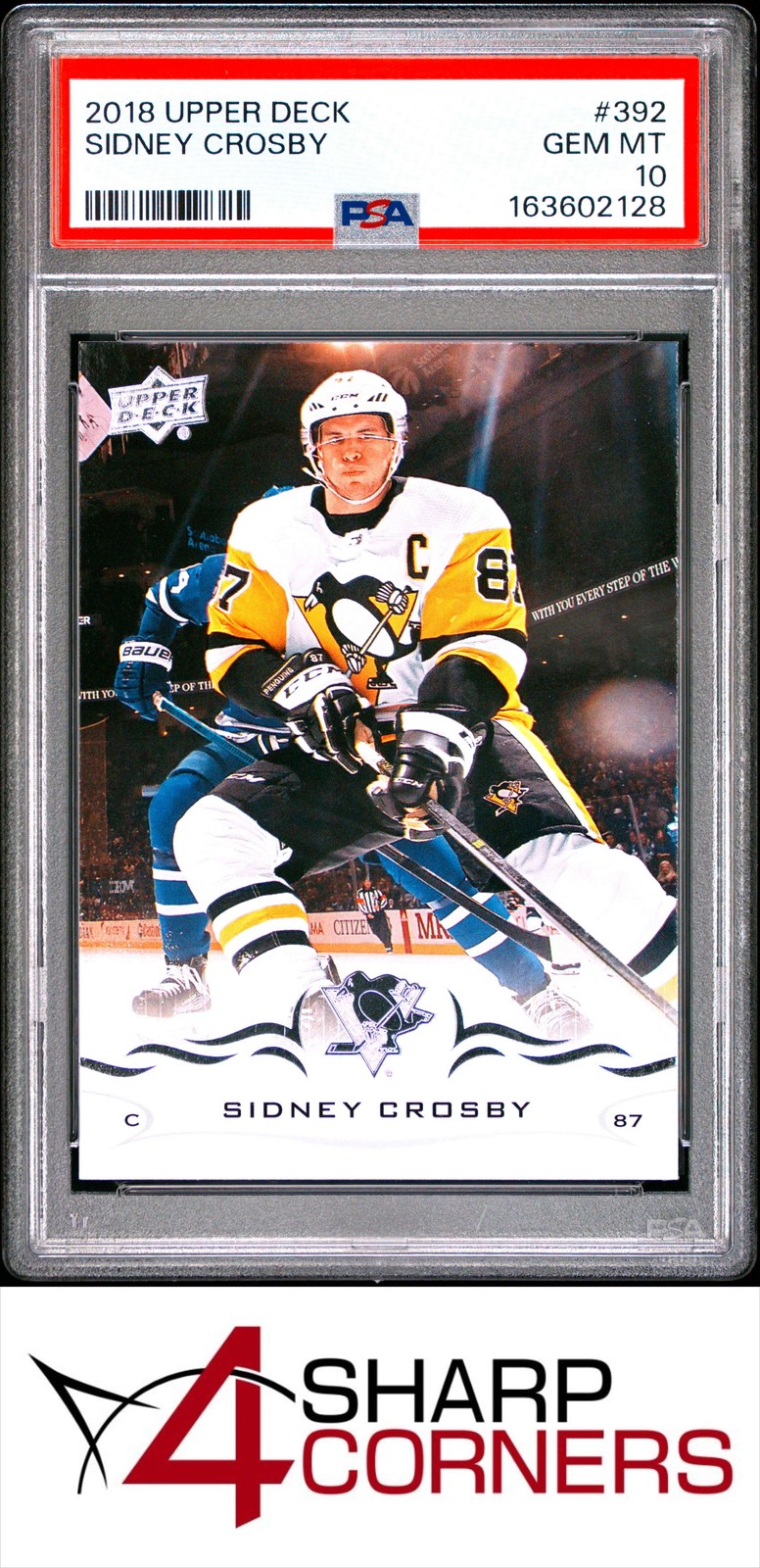 2018 UPPER DECK #392 SIDNEY CROSBY PENGUINS PSA 10