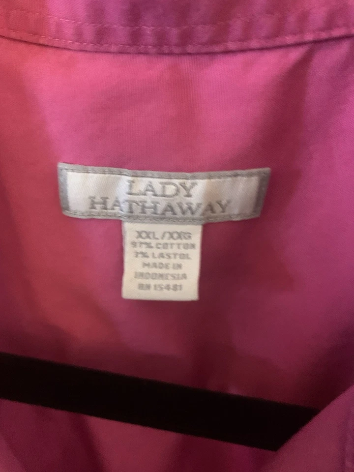 Леди Hathaway 3/4 рукав розовый блузка на пуговицах размер XXL - Изображение 3 из 4