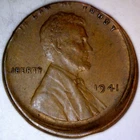 1941 ERROR Off Center Lincoln Wheat Cent AU Det. Coin  O/C LOT #3  NR