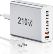 USB C Charger Block 200W, Gan 8-Port USB-C PD Fast Charging Station Desktop Hub,