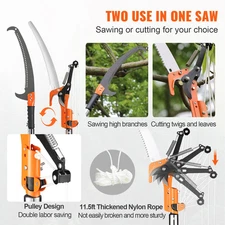 Extendable Manual Pole Saw - Lightweight Fiberglass Handles, Prune High Branches