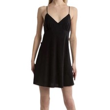 Madewell Black Slip Dress Womens Size 2 Silk Mini Strappy Sexy Whimsigoth Witchy