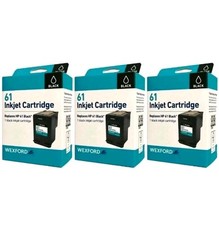 WEXFORD Inkjet Cartridge, Replaces HP 61, Black - Pack of 3 Ink Cartridges
