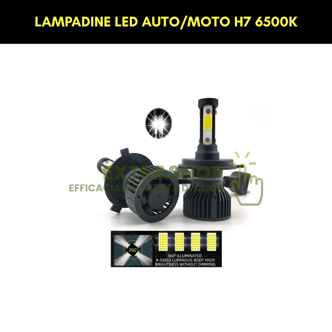 KIT 2 Lampadine LED H7 50W 6500K CANBUS Fari Auto Moto – Luce Bianca Luminosa