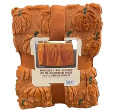 Viral Costco Pumpkin Plush Faux Fur Throw Blanket Cozy Halloween Decor 60x70