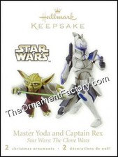 2010 Master Yoda and Captain Rex  Star Wars  Miniature Hallmark Ornament