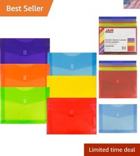 6-Pack Translucent Expansion Envelopes - Hook & Loop Closure for Secure Storage