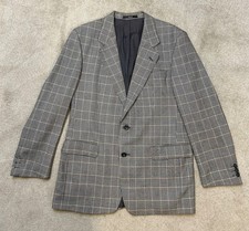 DAKS Brown Wool Cashmere Blazer Vintage Mens Check Jacket  UK Chest 40