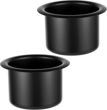 2-pack Black Cup Holder Insert Universal Recessed Drink Can Holder Aluminum Co