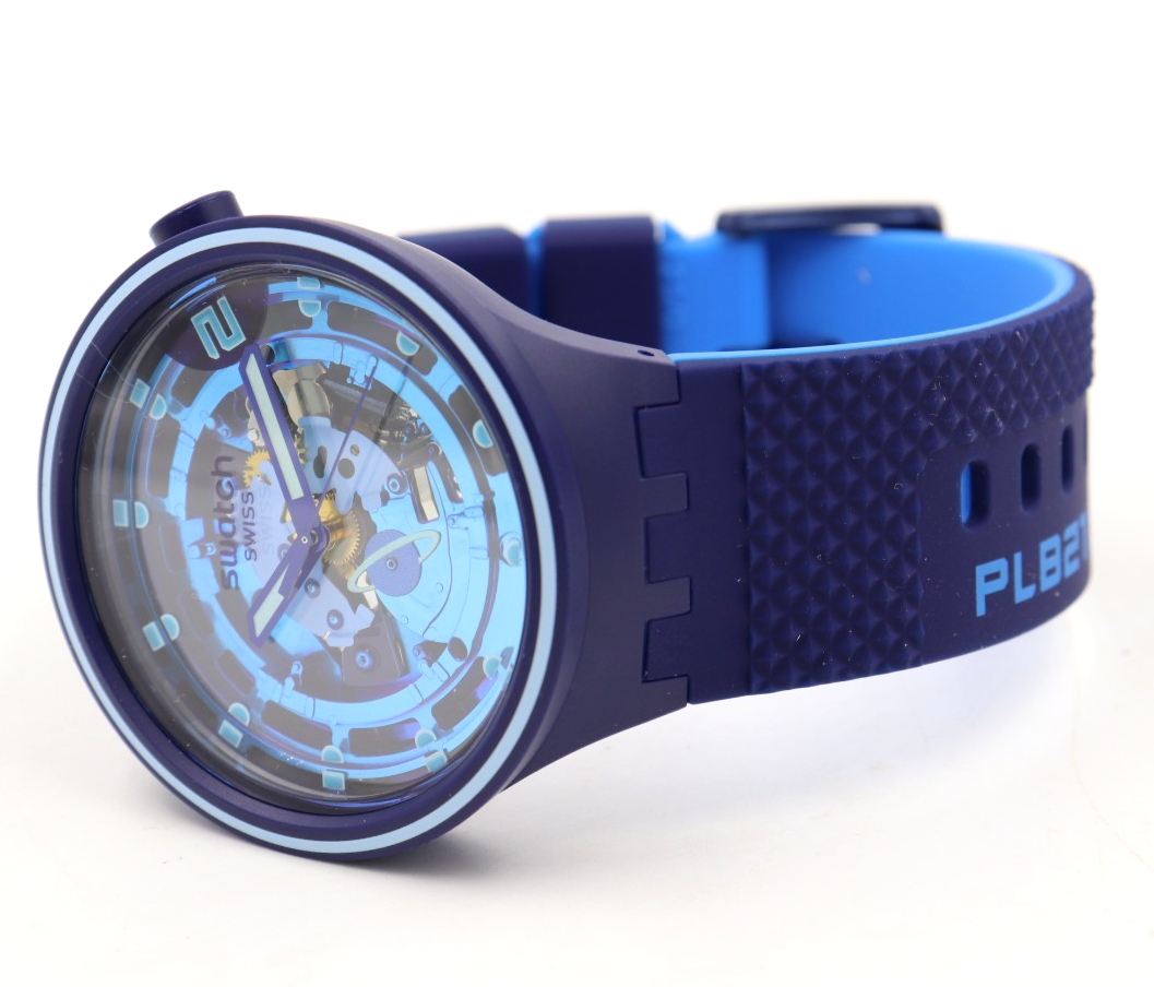 New Swiss Swatch BIG BOLD Planets SECOND HOME Blue Watch 41mm