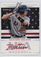 2013 Panini USA Baseball Box Set Red Ink 14/25 Grayson Greiner #12 Auto 0a7