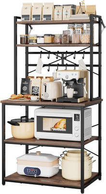 Bakers Rack, 31.5 Inch Width Microwave Stand,Kitchen Stand with X-Shaped Support